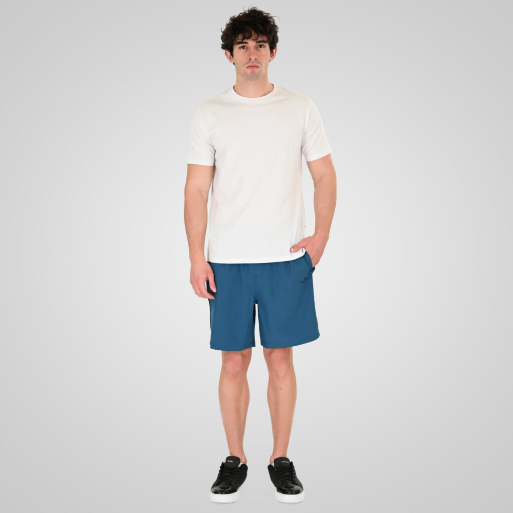 261MTS-8034 MID-LENGHT SWIM SHORTS WITH HIGH DENSITY PRINT (4-WAY STRETCH) SMALT BLUE