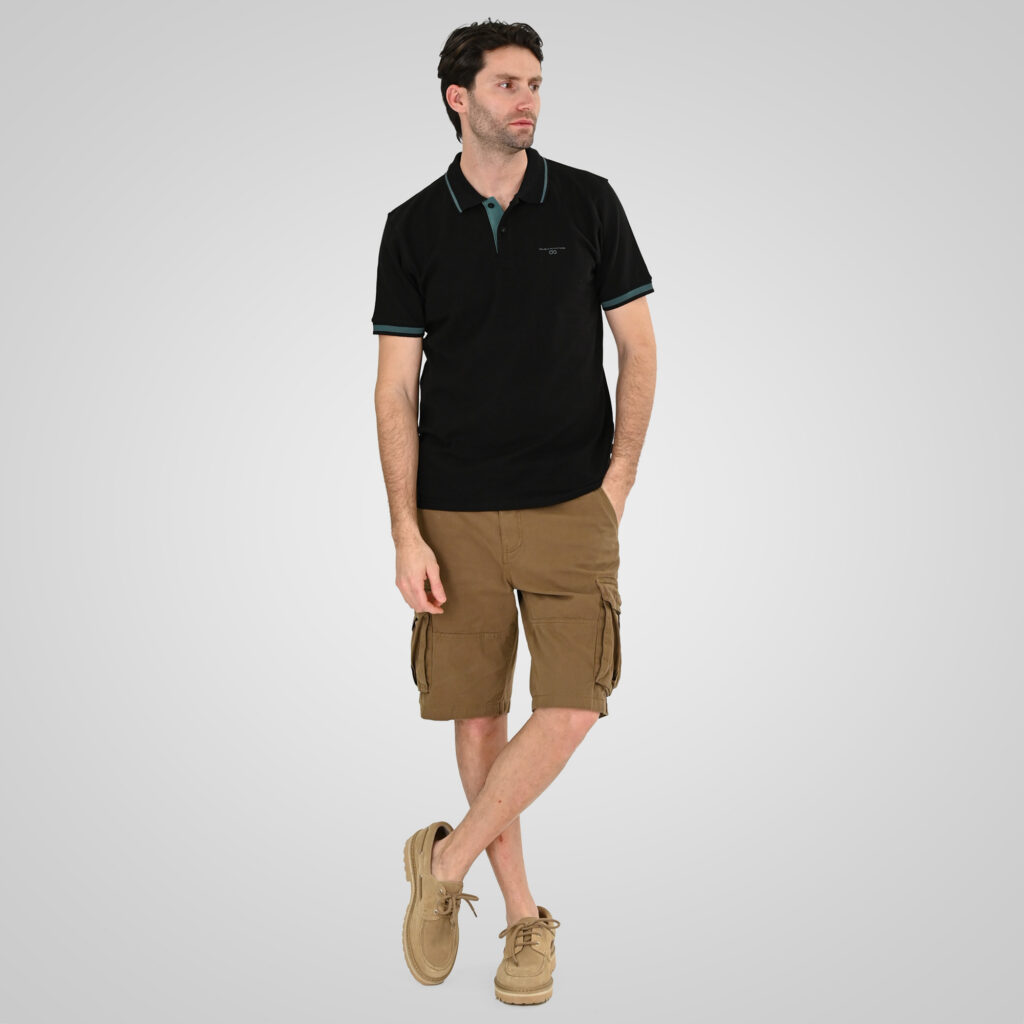 261PS-3035 POLO PIQUE BLACK