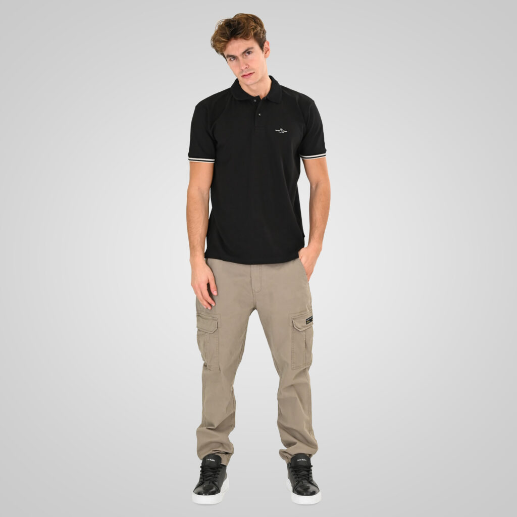 261PS-3072 POLO PIQUE (ELASTANE FABRIC) BLACK