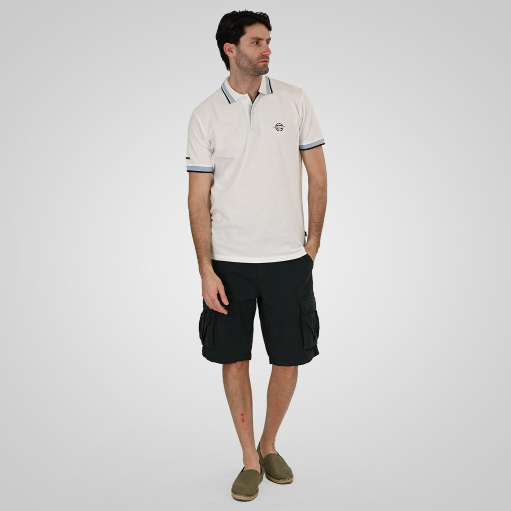 261PS-3077 POLO PIQUE WHITE