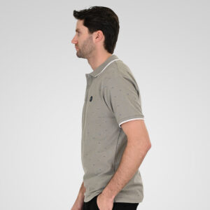 261PS-3080 POLO PIQUE ALL-OVER PRINT LT GREY - Image 3