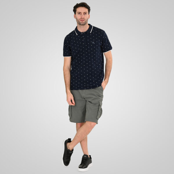 261PS-3080 POLO PIQUE ALL-OVER PRINT NAVY