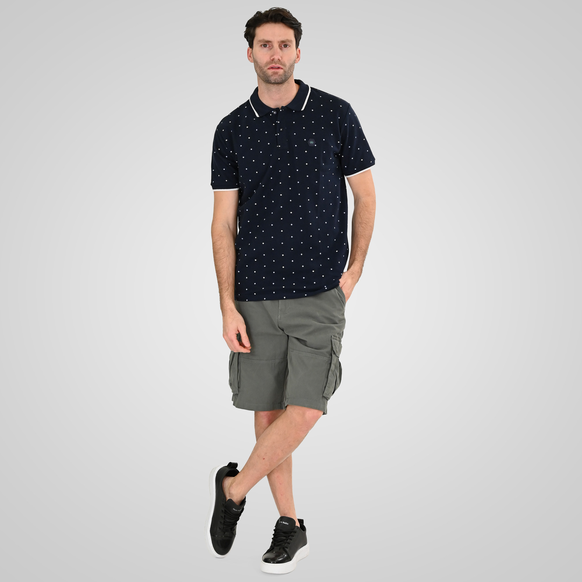 261PS-3080 POLO PIQUE ALL-OVER PRINT NAVY - Image 2