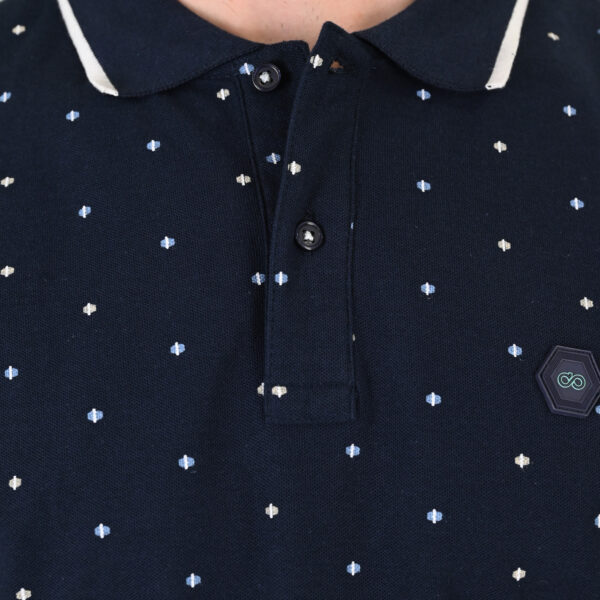 261PS-3080 POLO PIQUE ALL-OVER PRINT NAVY