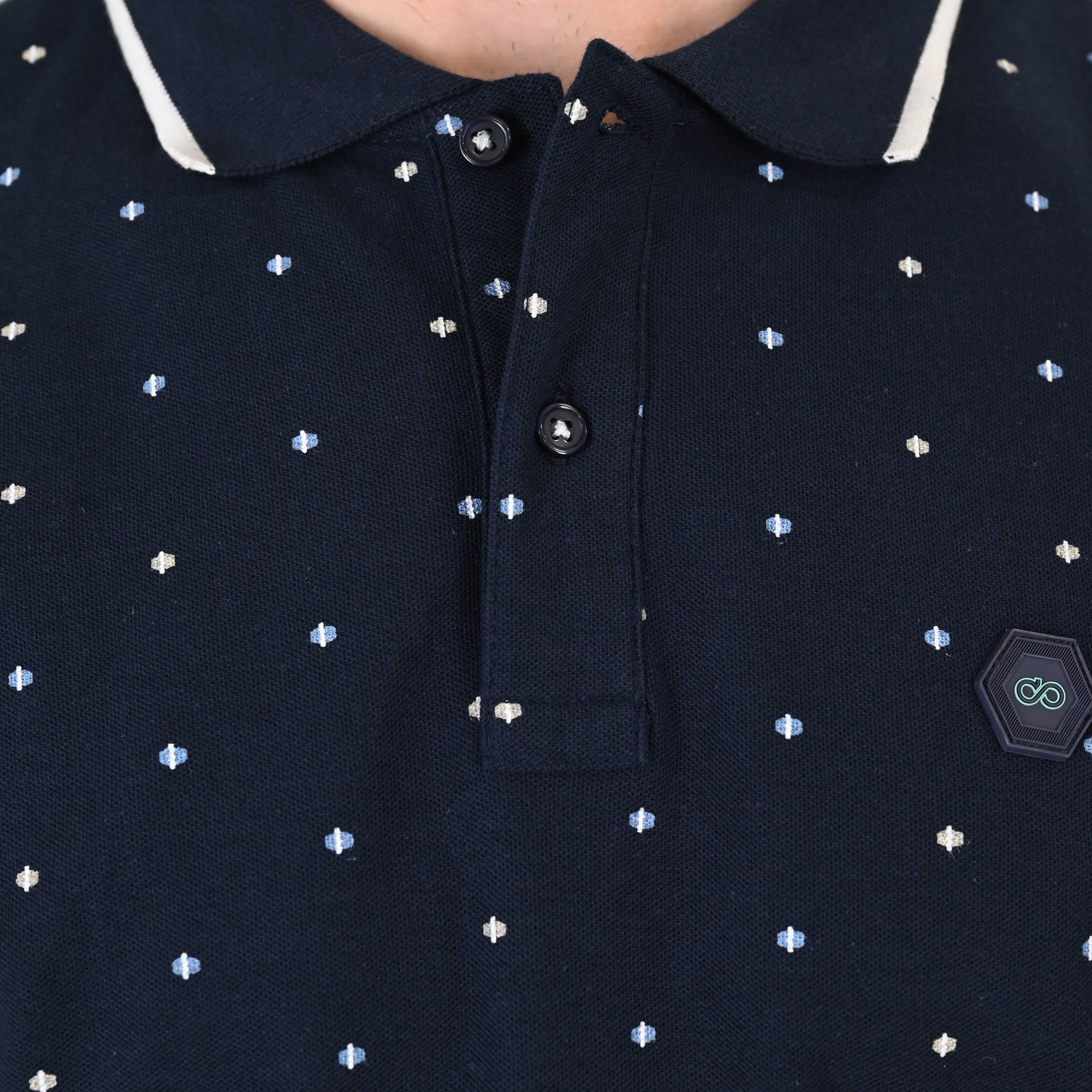 261PS-3080 POLO PIQUE ALL-OVER PRINT NAVY - Image 5