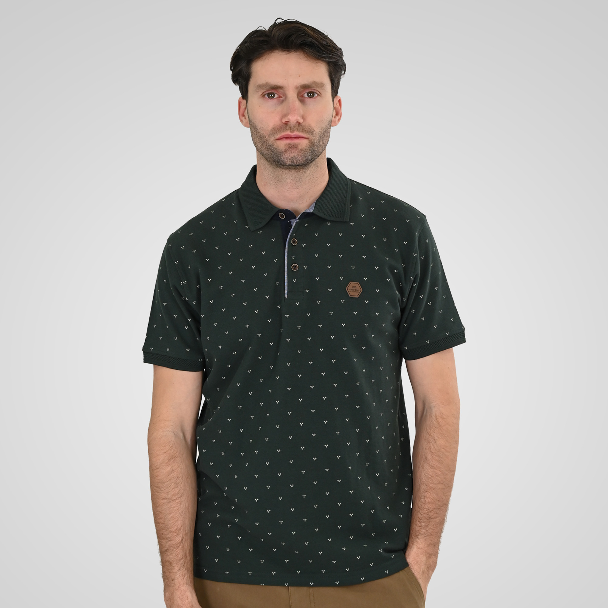261PS-3081 POLO PIQUE ALL-OVER PRINT FOREST GREEN - Image 1