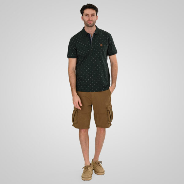261PS-3081 POLO PIQUE ALL-OVER PRINT FOREST GREEN