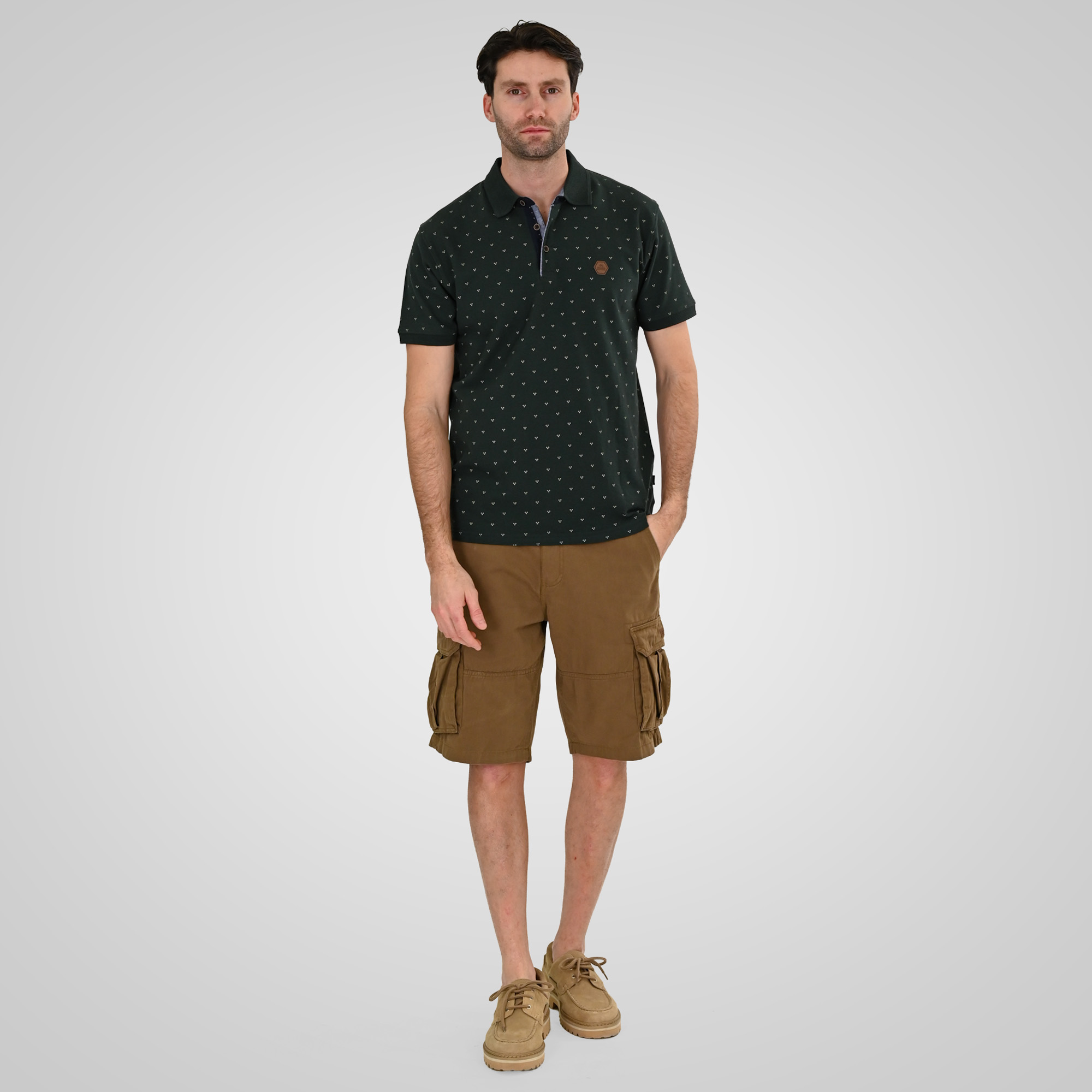 261PS-3081 POLO PIQUE ALL-OVER PRINT FOREST GREEN - Image 2