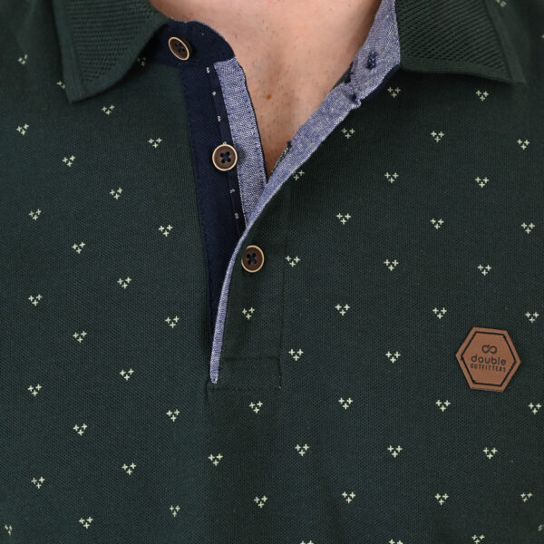 261PS-3081 POLO PIQUE ALL-OVER PRINT FOREST GREEN