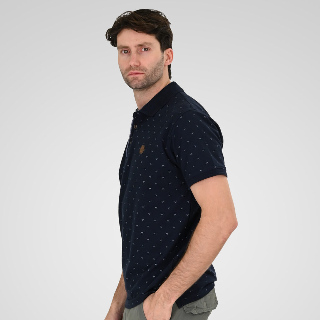 261PS-3081 POLO PIQUE ALL-OVER PRINT NAVY