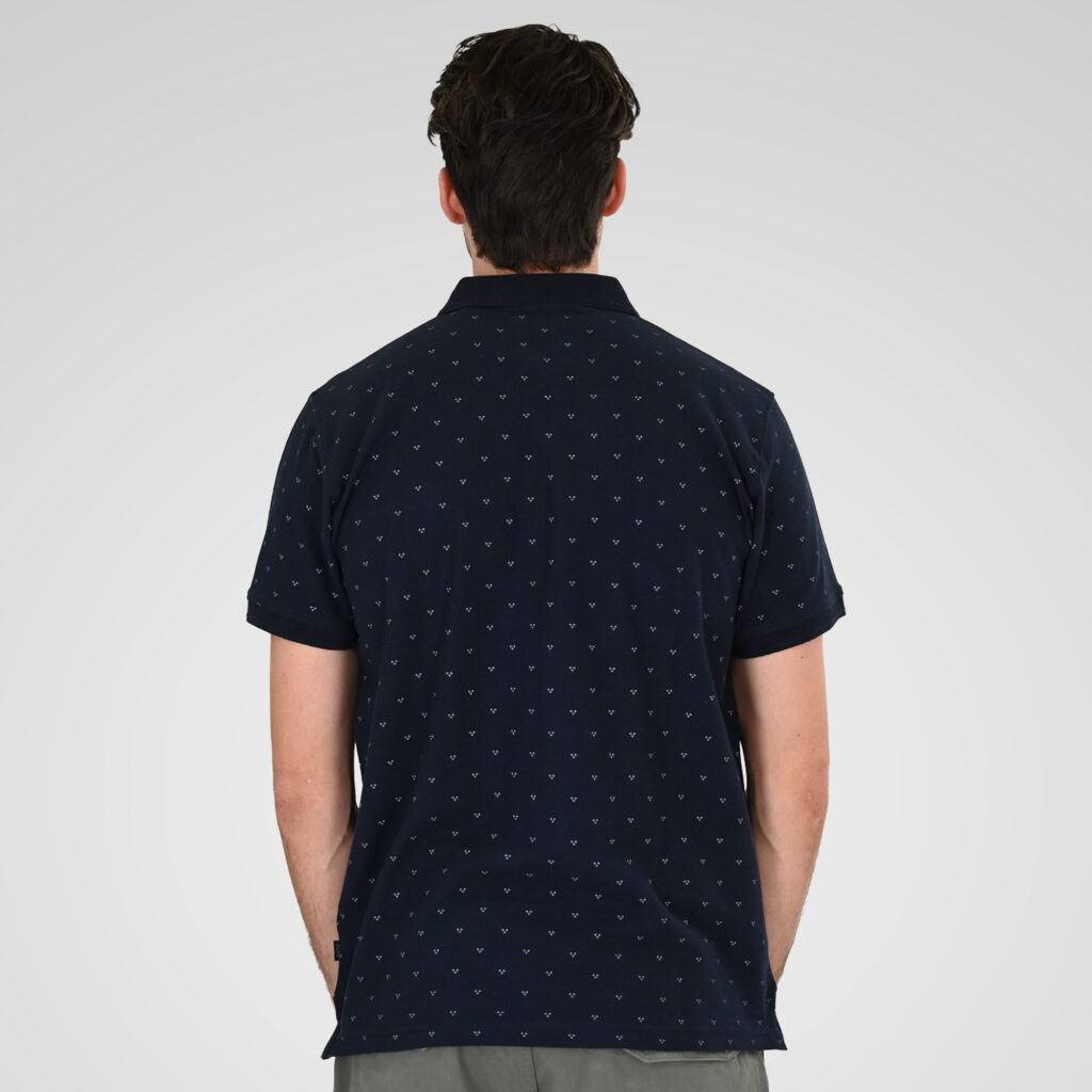 261PS-3081 POLO PIQUE ALL-OVER PRINT NAVY
