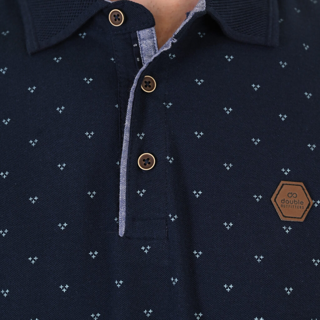 261PS-3081 POLO PIQUE ALL-OVER PRINT NAVY