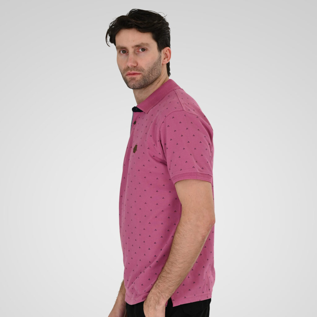 261PS-3081 POLO PIQUE ALL-OVER PRINT DUSTY ROSE