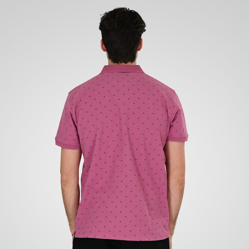261PS-3081 POLO PIQUE ALL-OVER PRINT DUSTY ROSE