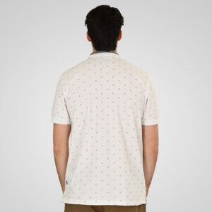 261PS-3082 POLO PIQUE ALL-OVER PRINT WITH MAO COLLAR WHITE - Image 4