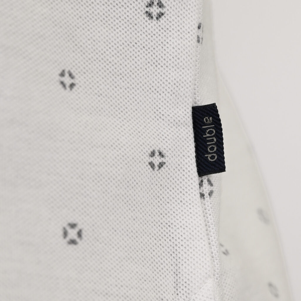 261PS-3082 POLO PIQUE ALL-OVER PRINT WITH MAO COLLAR WHITE