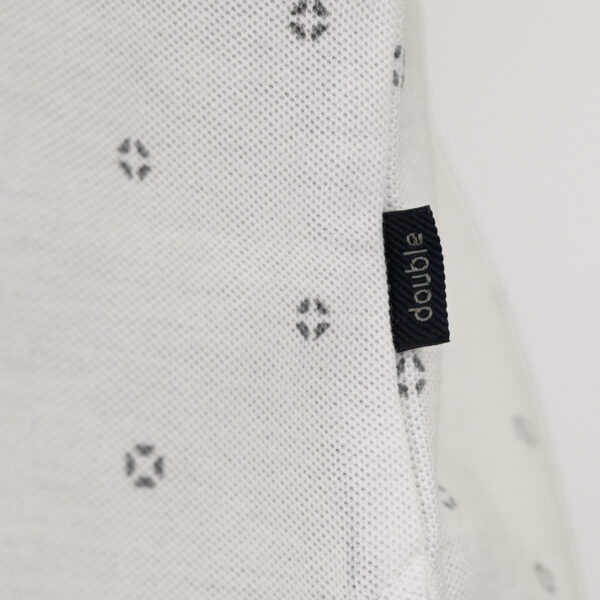 261PS-3082 POLO PIQUE ALL-OVER PRINT WITH MAO COLLAR WHITE