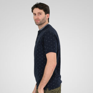 261PS-3082 POLO PIQUE ALL-OVER PRINT WITH MAO COLLAR NAVY - Image 3