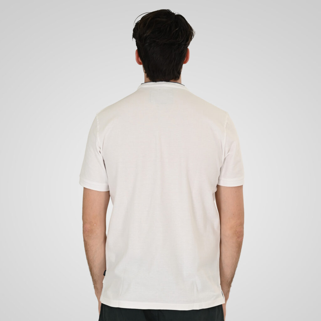 261PS-3083 POLO PIQUE MAO COLLAR WHITE