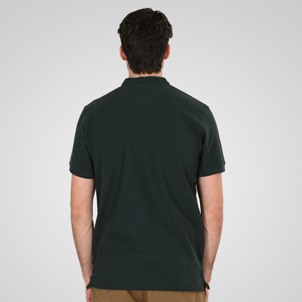261PS-3083 POLO PIQUE MAO COLLAR FOREST GREEN