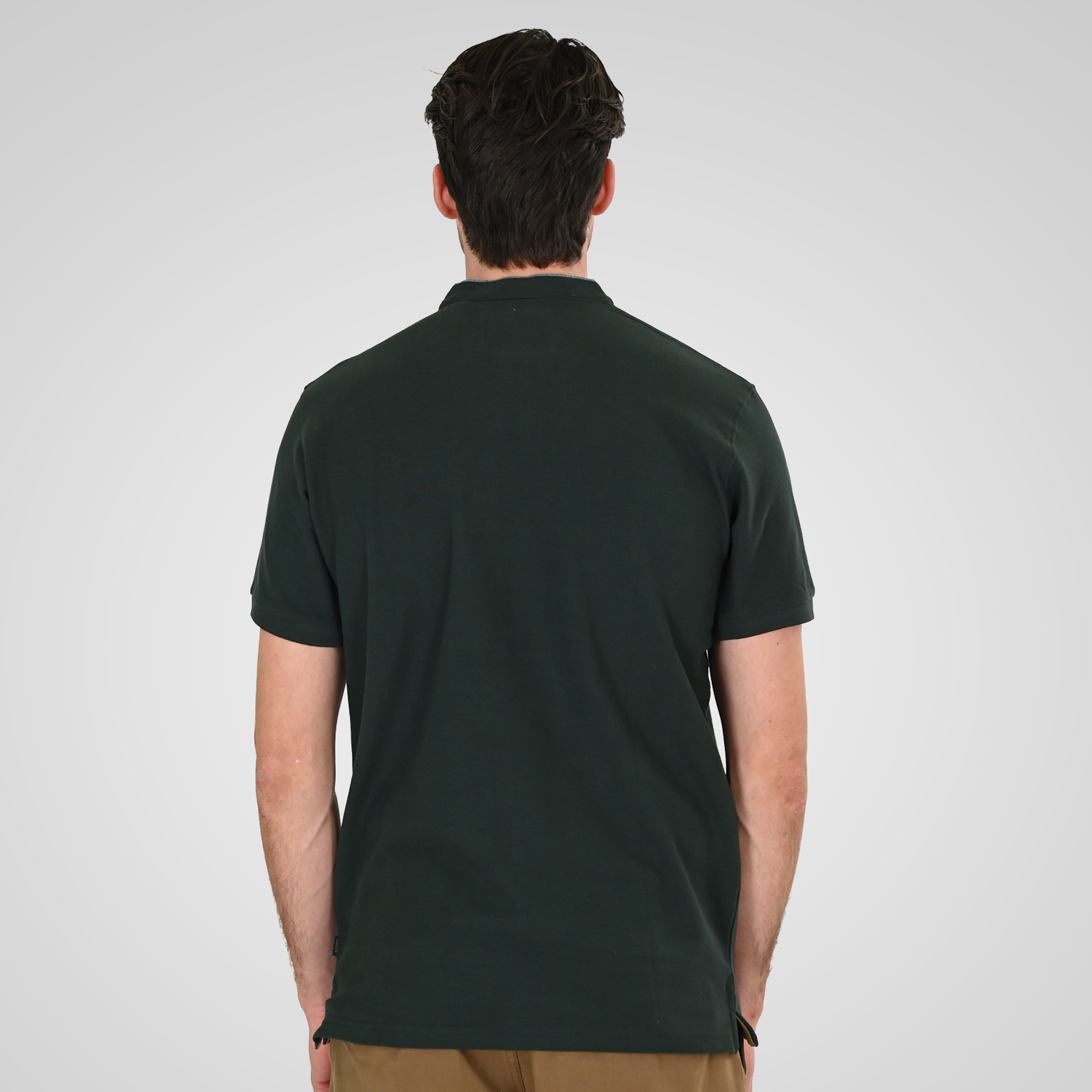 261PS-3083 POLO PIQUE MAO COLLAR FOREST GREEN - Image 4