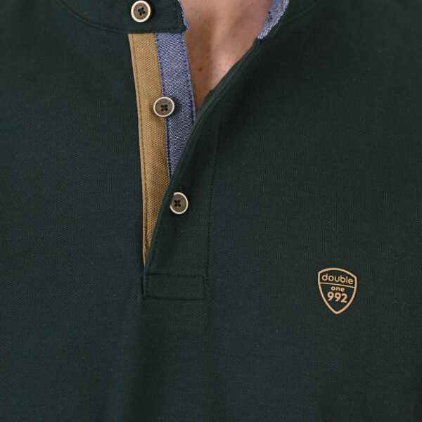 261PS-3083 POLO PIQUE MAO COLLAR FOREST GREEN