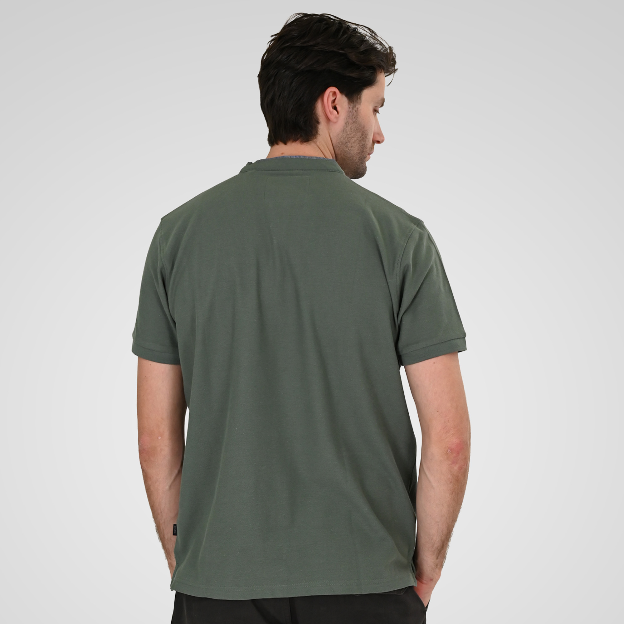 261PS-3083 POLO PIQUE MAO COLLAR AGAVE GREEN - Image 4