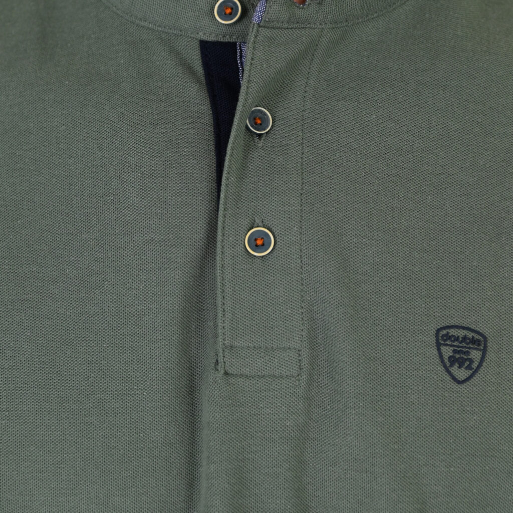 261PS-3083 POLO PIQUE MAO COLLAR AGAVE GREEN