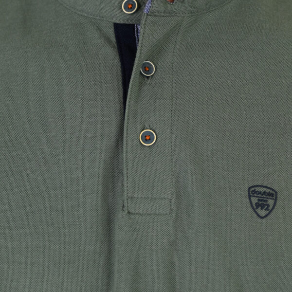 261PS-3083 POLO PIQUE MAO COLLAR AGAVE GREEN