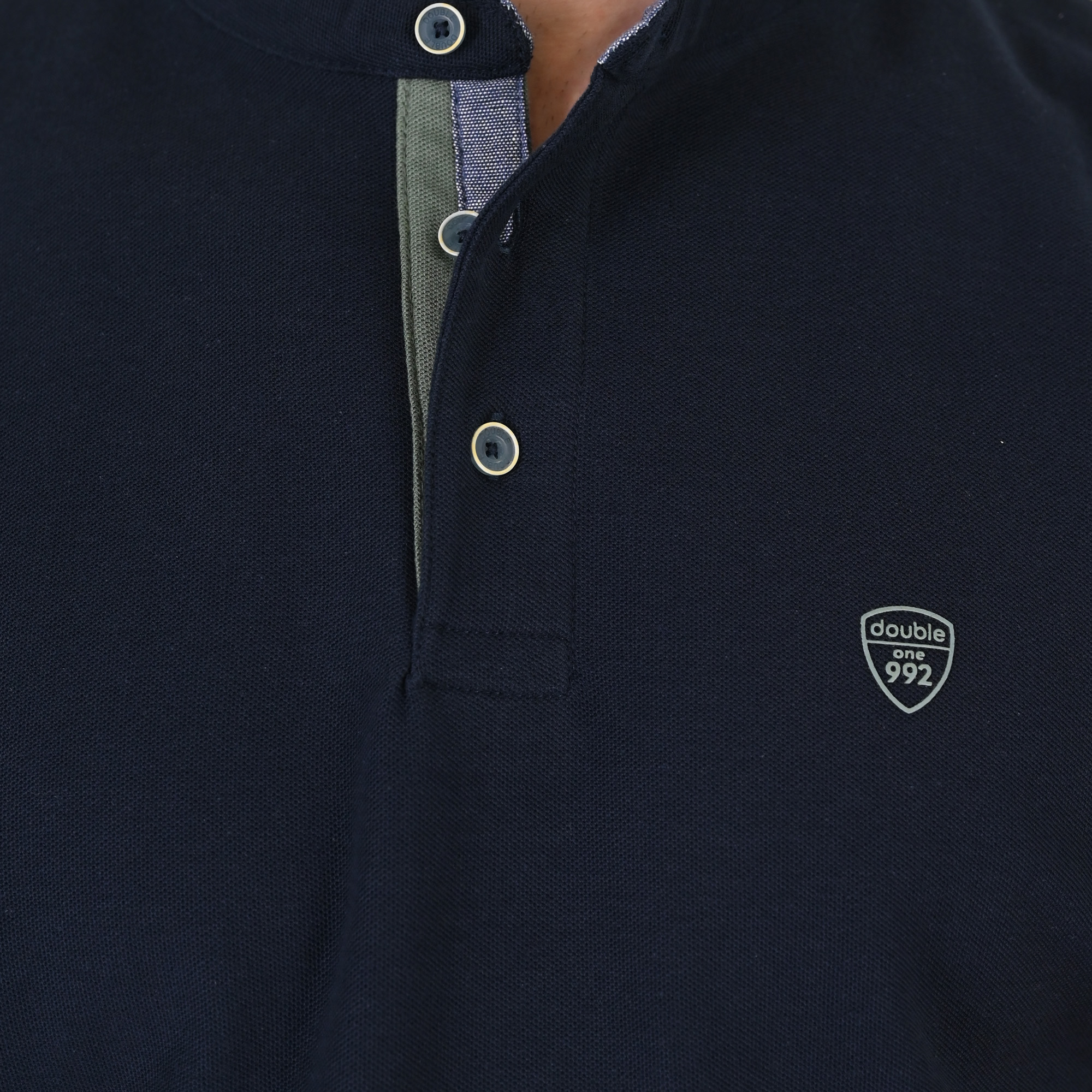 261PS-3083 POLO PIQUE MAO COLLAR NAVY - Image 5