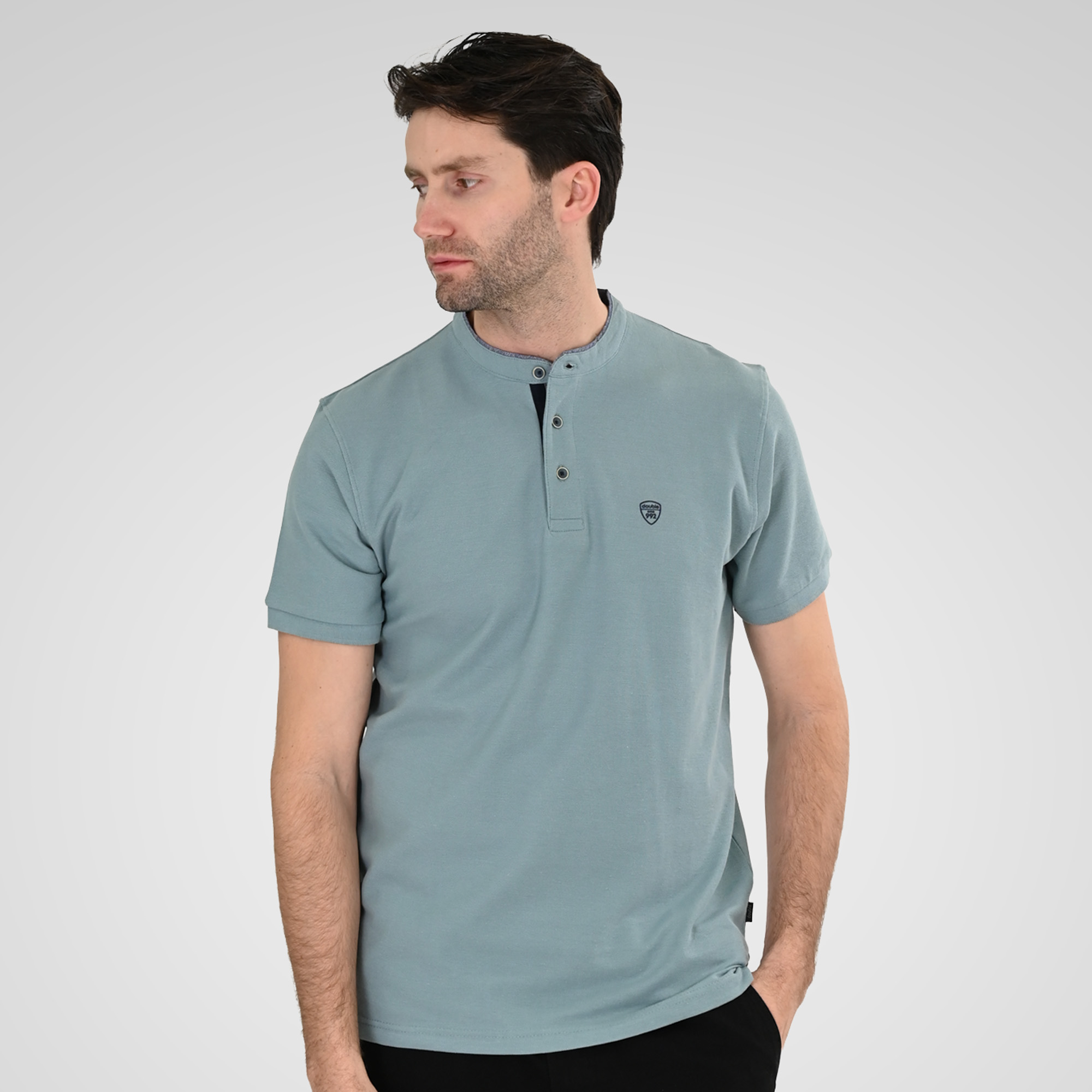 261PS-3083 POLO PIQUE MAO COLLAR REGENT BLUE - Image 1