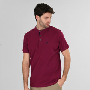 261PS-3083 POLO PIQUE MAO COLLAR MAGENTA