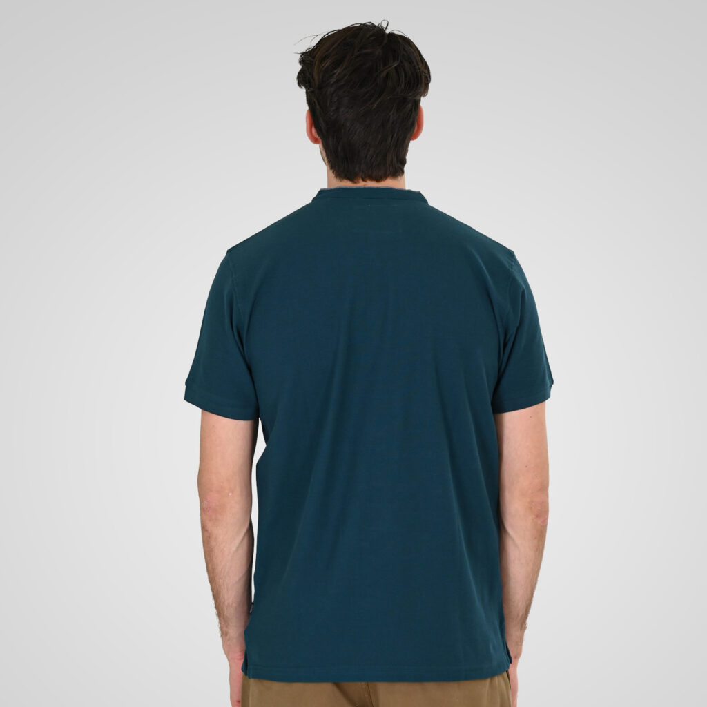 261PS-3083 POLO PIQUE MAO COLLAR EMERALD