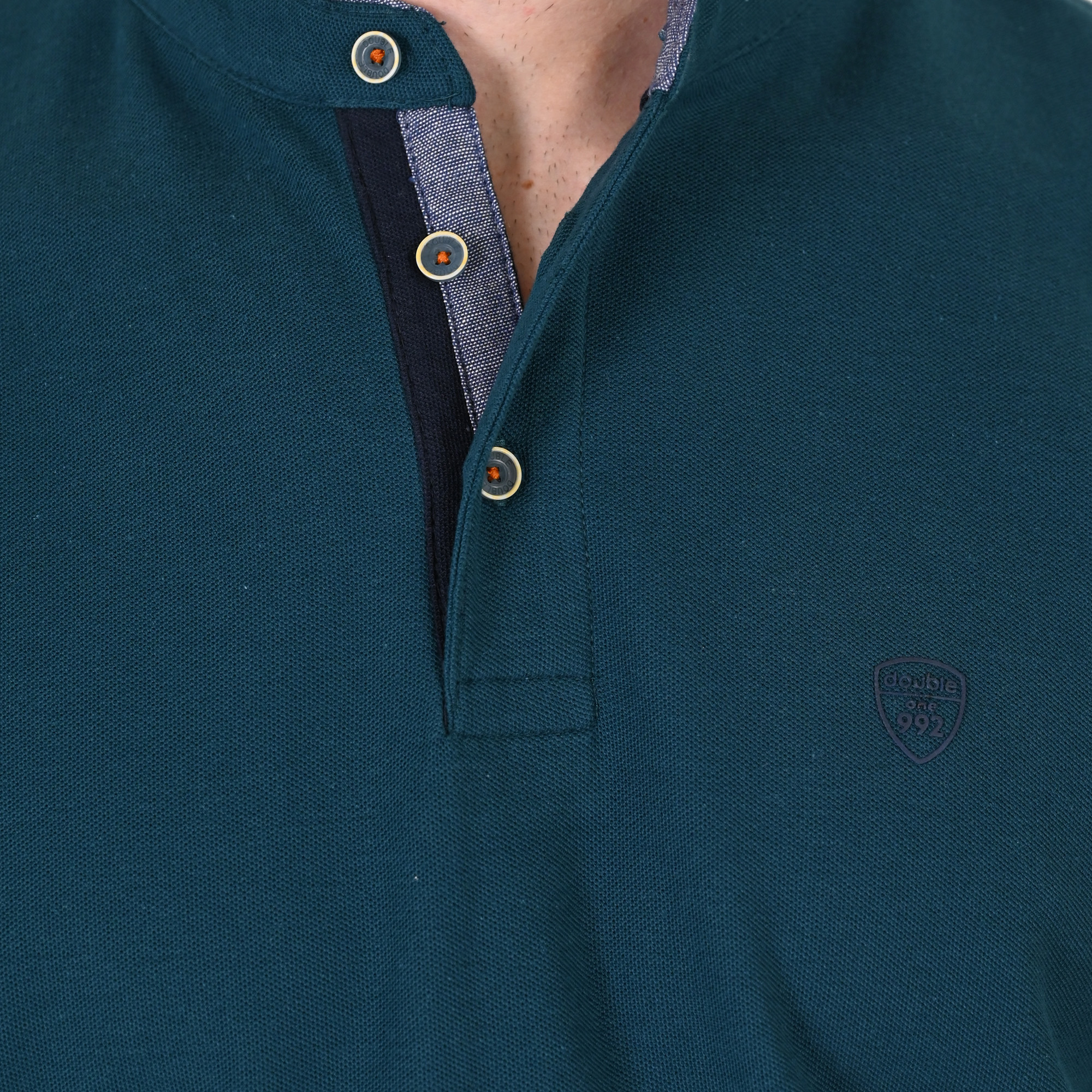 261PS-3083 POLO PIQUE MAO COLLAR EMERALD - Image 5
