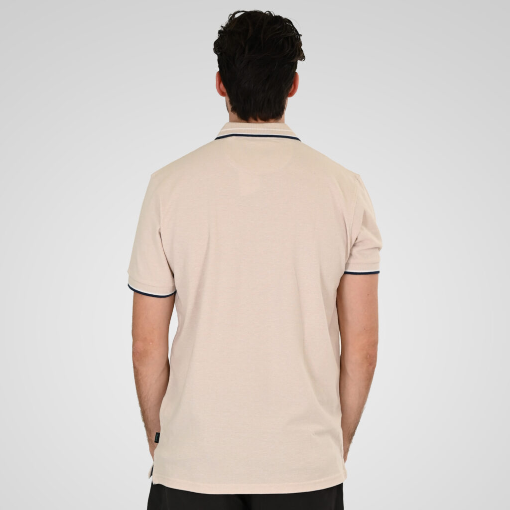 261PS-3085 POLO PIQUE MELANGE LT BEIGE MELANGE