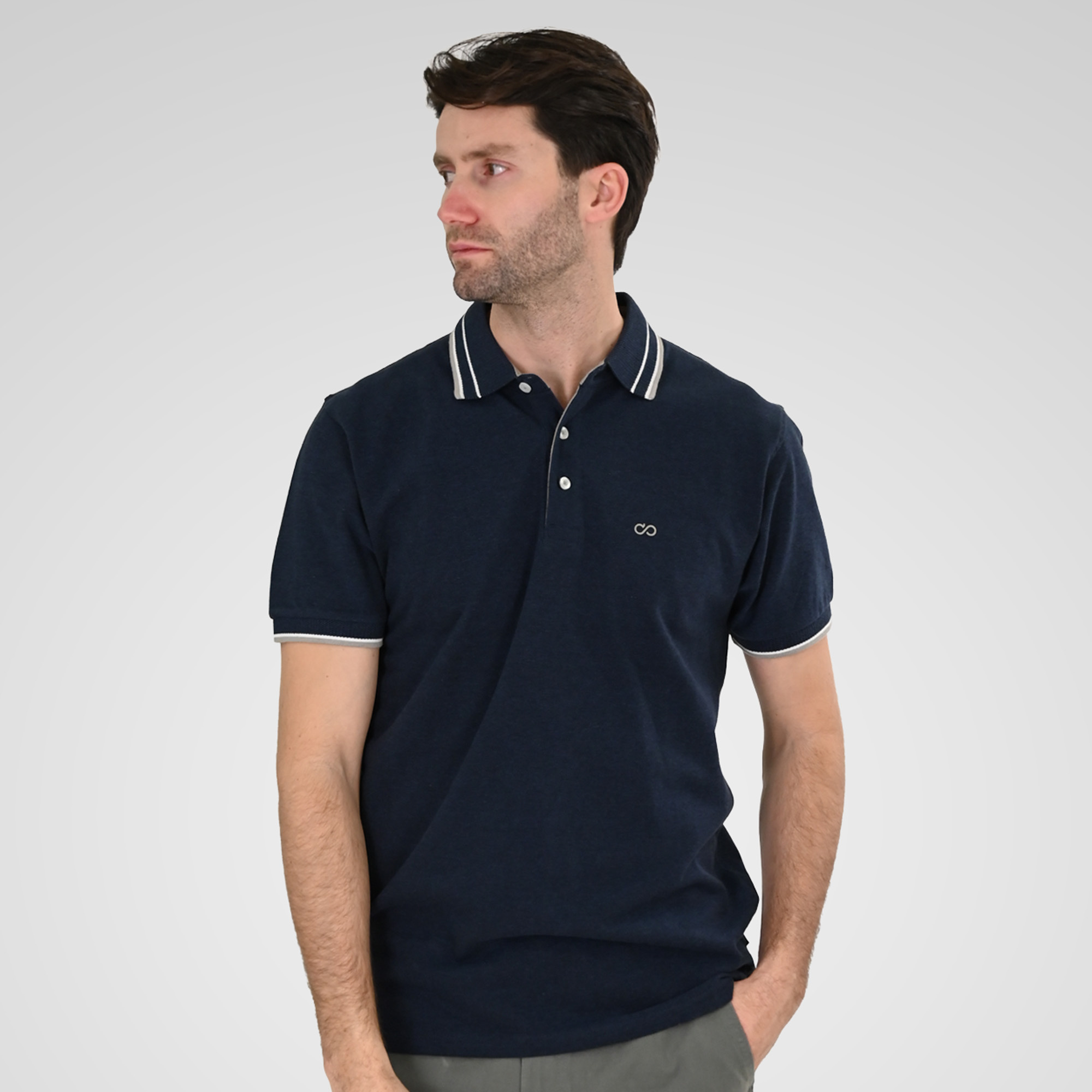 261PS-3085 POLO PIQUE MELANGE INDIGO MELANGE - Image 1