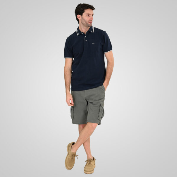 261PS-3085 POLO PIQUE MELANGE INDIGO MELANGE