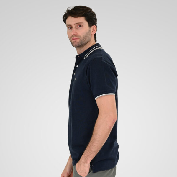 261PS-3085 POLO PIQUE MELANGE INDIGO MELANGE