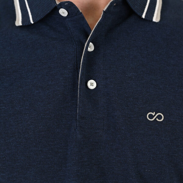261PS-3085 POLO PIQUE MELANGE INDIGO MELANGE