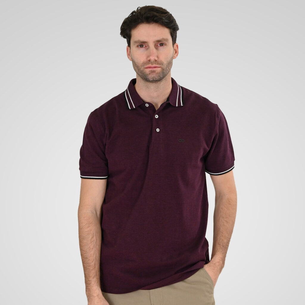 261PS-3085 POLO PIQUE MELANGE RASPBERRY MELANGE