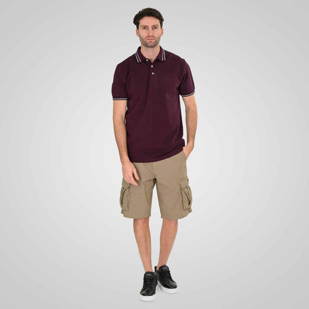 261PS-3085 POLO PIQUE MELANGE RASPBERRY MELANGE