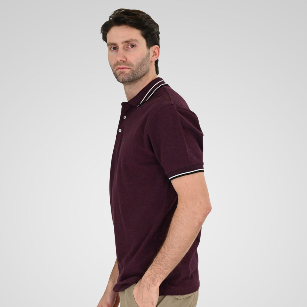 261PS-3085 POLO PIQUE MELANGE RASPBERRY MELANGE