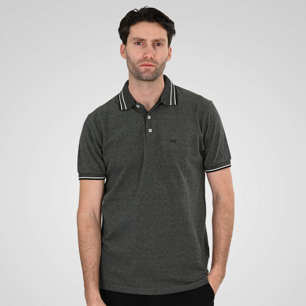 261PS-3085 POLO PIQUE MELANGE AGAVE GREEN MELANGE