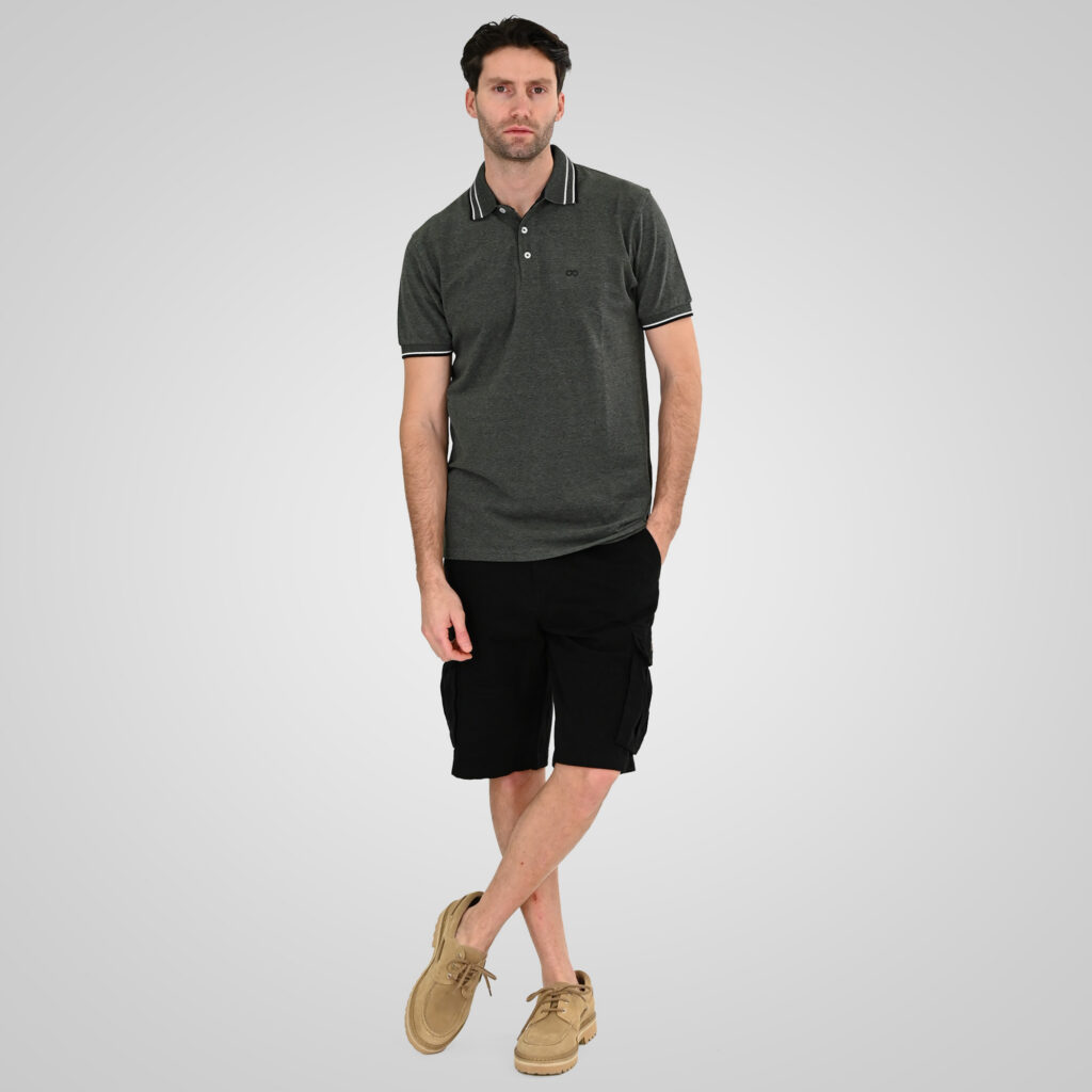 261PS-3085 POLO PIQUE MELANGE AGAVE GREEN MELANGE