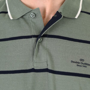 261PS-3088 POLO PIQUE STRIPPED (YARN DYED) CC100 AGAVE GREEN NAVY - Image 5