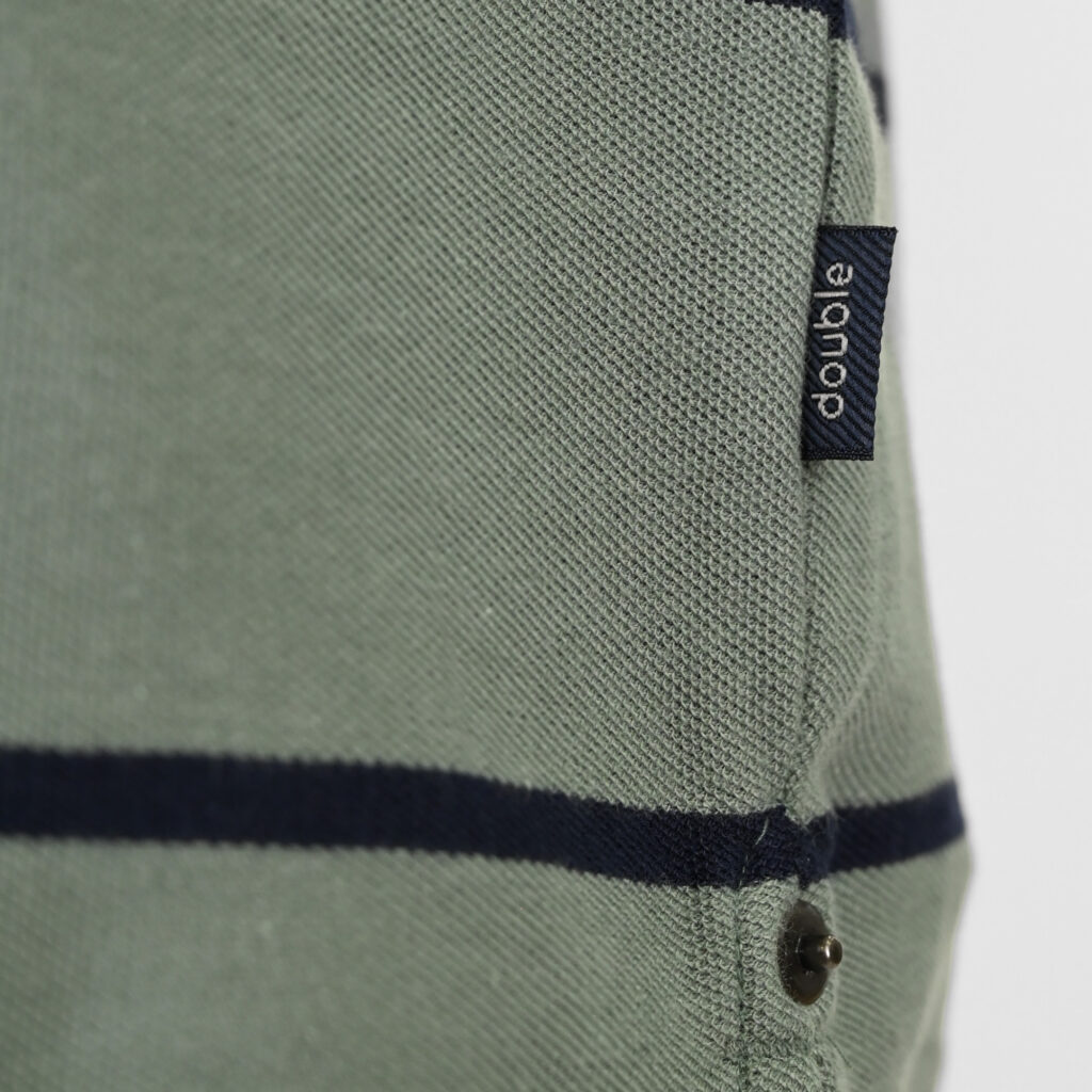 261PS-3088 POLO PIQUE STRIPPED (YARN DYED) CC100 AGAVE GREEN NAVY