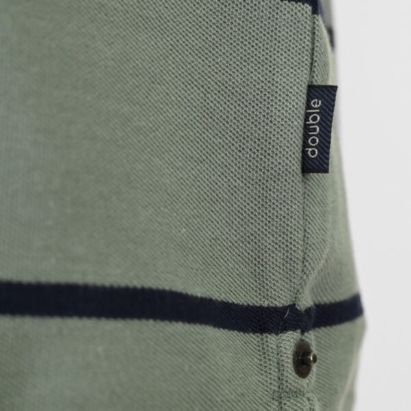 261PS-3088 POLO PIQUE STRIPPED (YARN DYED) CC100 AGAVE GREEN NAVY