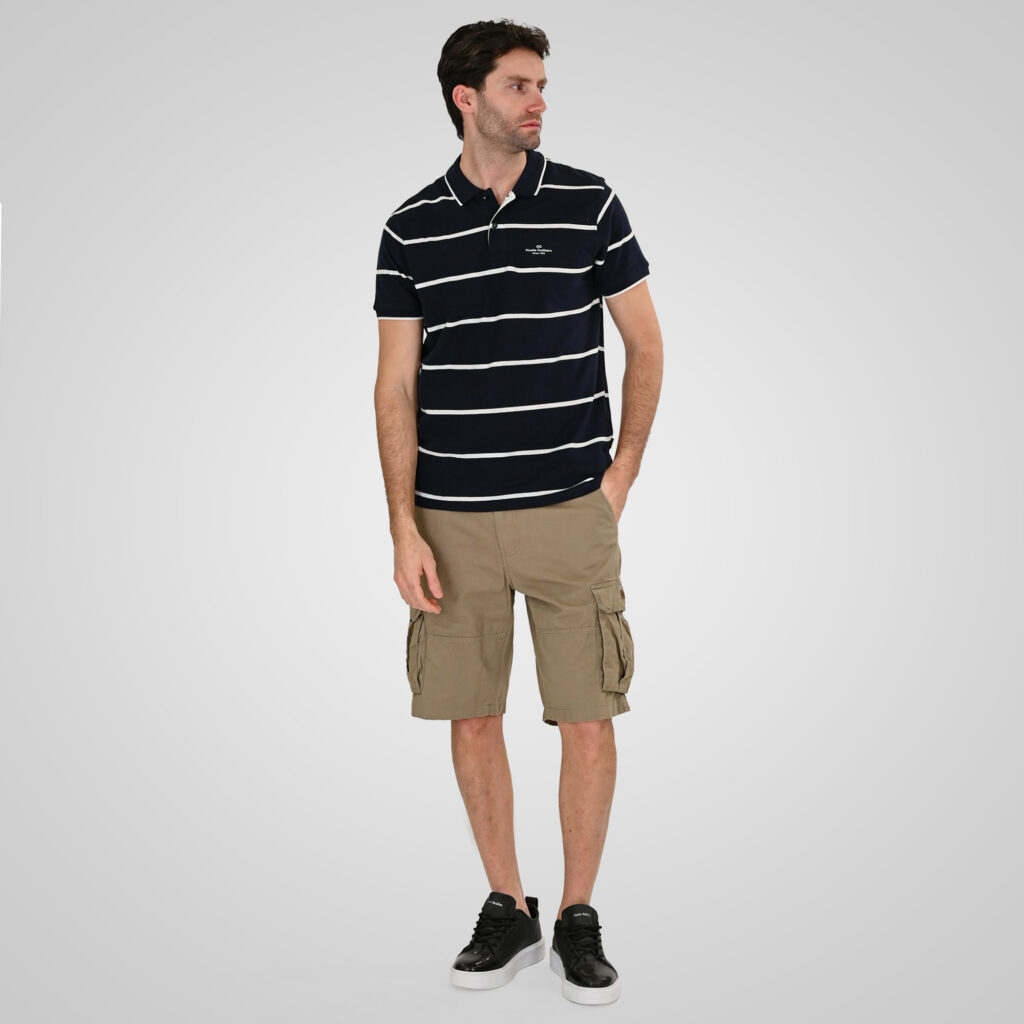261PS-3088 POLO PIQUE STRIPPED (YARN DYED) CC102 NAVY WHITE