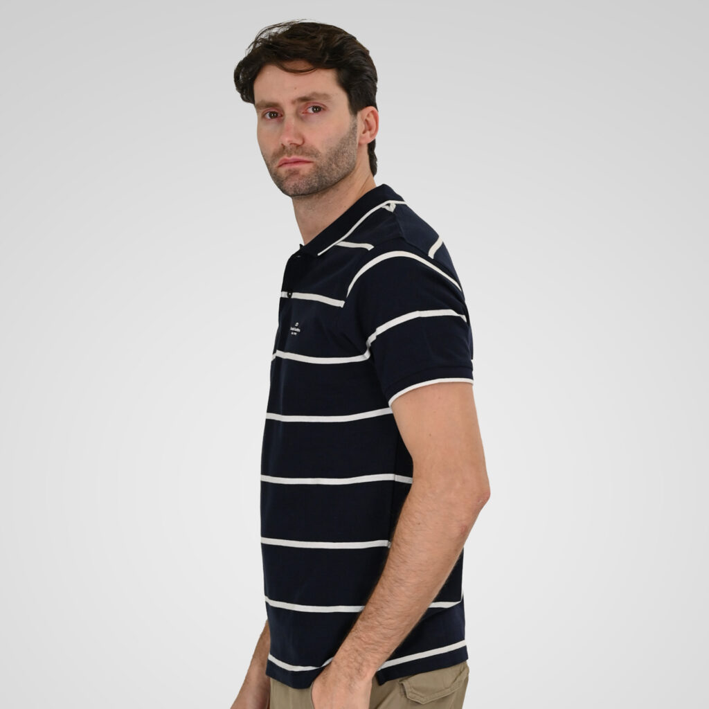 261PS-3088 POLO PIQUE STRIPPED (YARN DYED) CC102 NAVY WHITE