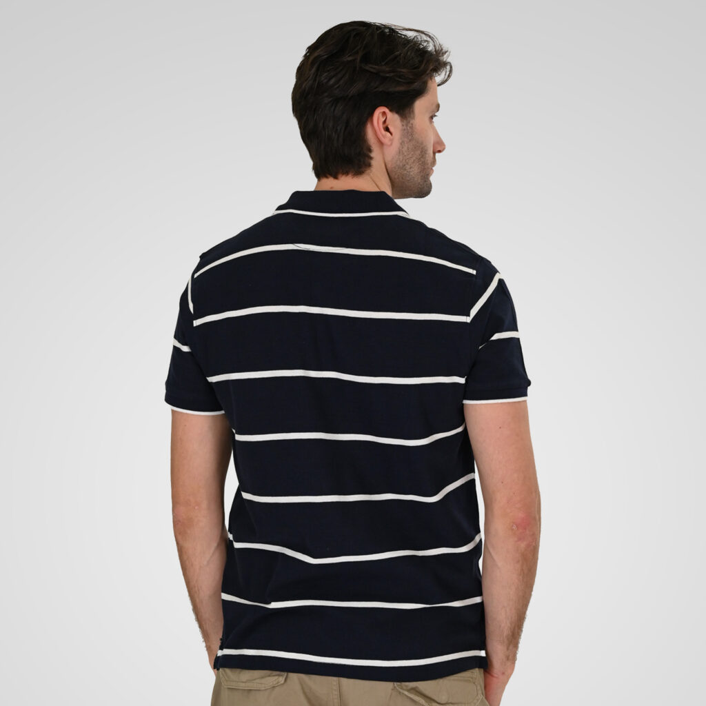 261PS-3088 POLO PIQUE STRIPPED (YARN DYED) CC102 NAVY WHITE